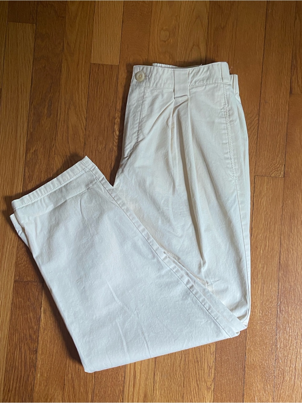 Mango Womens Cream Cotton Pleated Pants
